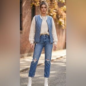 Pamela McCoy NWOT 100% genuine quilted leather vest sz M